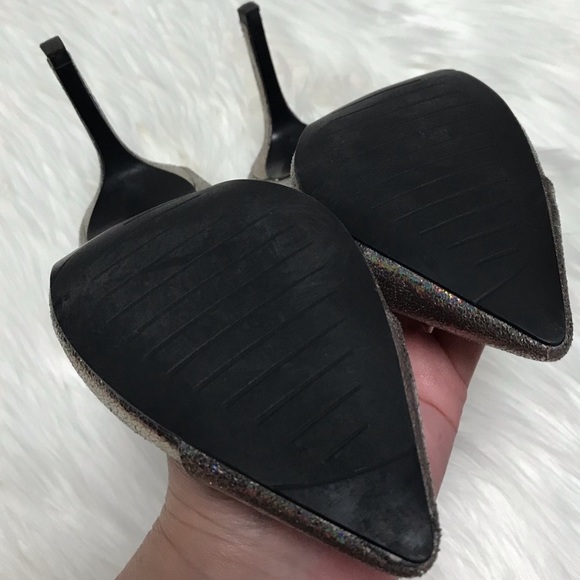 Zara Rainbow Metallic Pointy Toe Pumps 36 - Picture 7 of 8